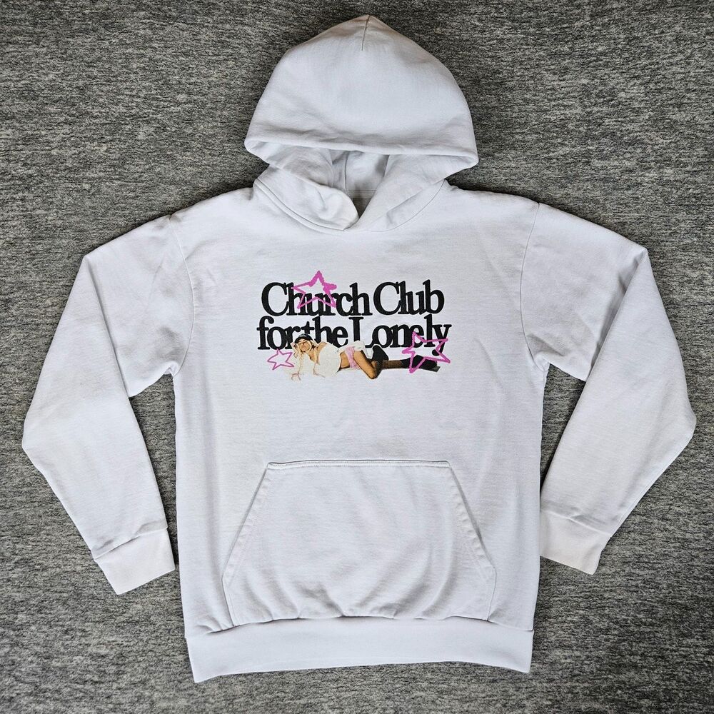 Nessa Barrett Merch Church Club For The Lonely Tour Hoodie White Adult Medium